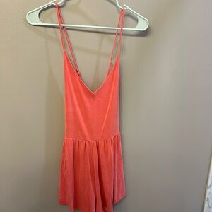 Coral forever 21 cross back romper